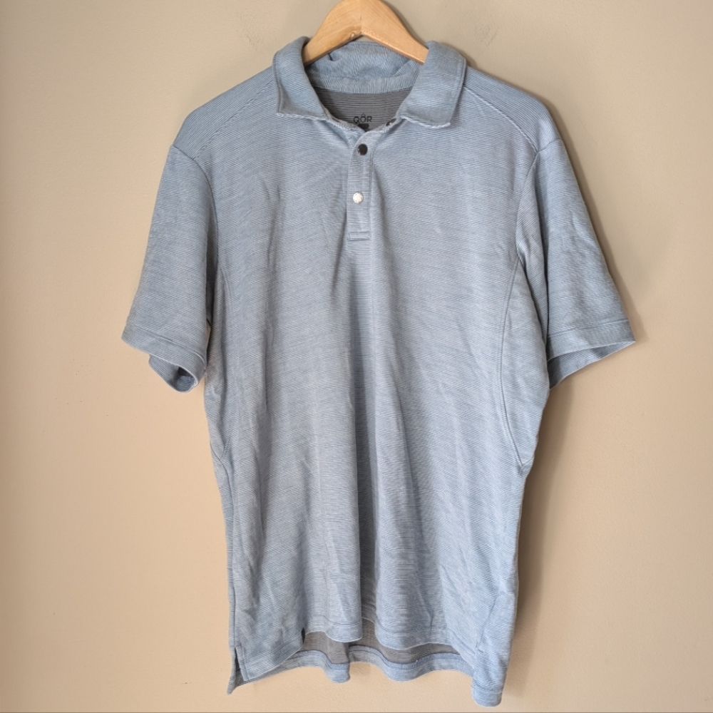 QOR Mens Polo Shirt Performance Wool Nylon Blend Size Large